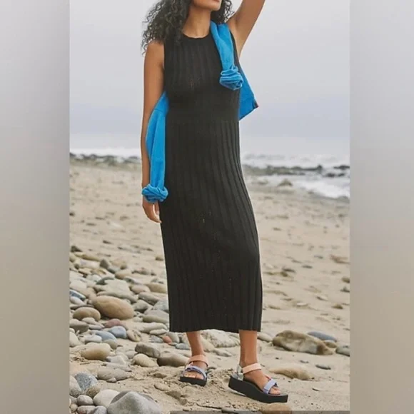 Varley | Dresses | Varley Florian Knit Dress In Black | Poshmark